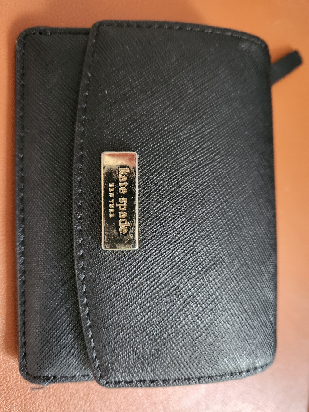 kate spade Black Saffiano Leather Men's Card Case